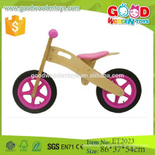 China plywood pink color wooden push bike for kids